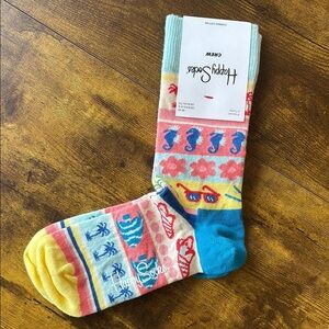 Happy Socks NWT Blue and Yellow Casual Crew Socks